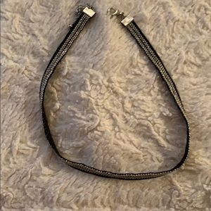 Silver and black chocker